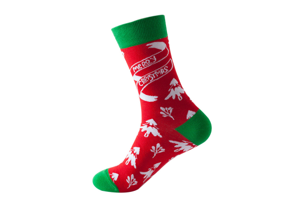 Five-Pair Christmas Print Socks