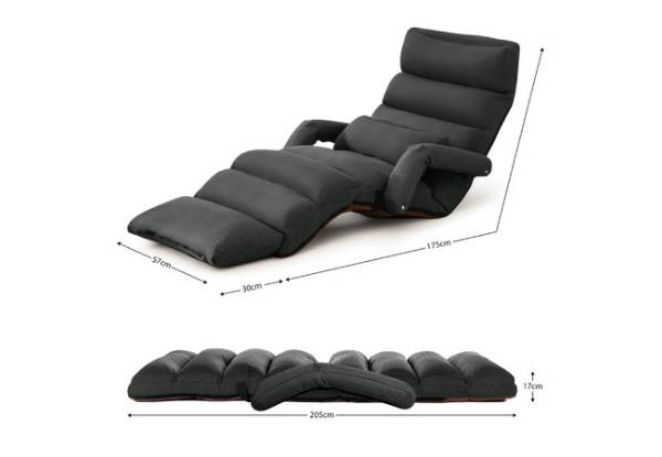 Adjustable Floor Sofa with Arms Pillow Pedal