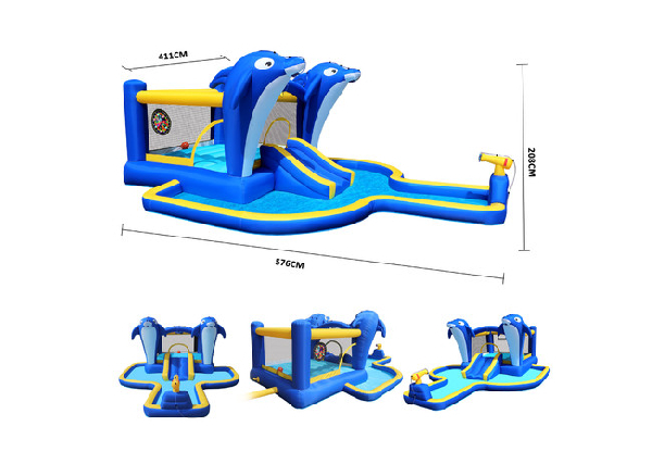 Inflatable Water Park with Cannon Target Dart