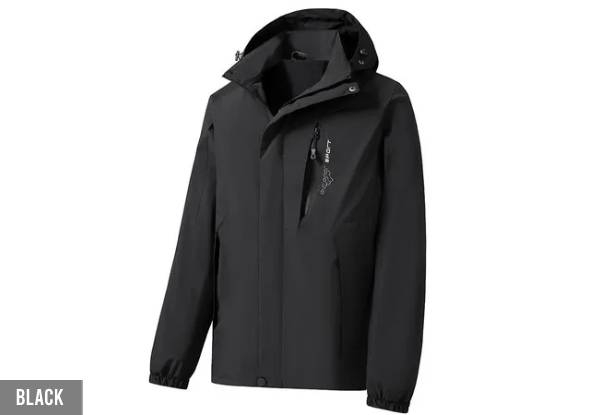 Mens Block Hooded Sports Windbreaker Jacket - Available in Four Colours & Six Sizes