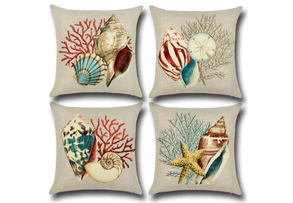 Seashell Linen Cushion Cover - Four Styles Available