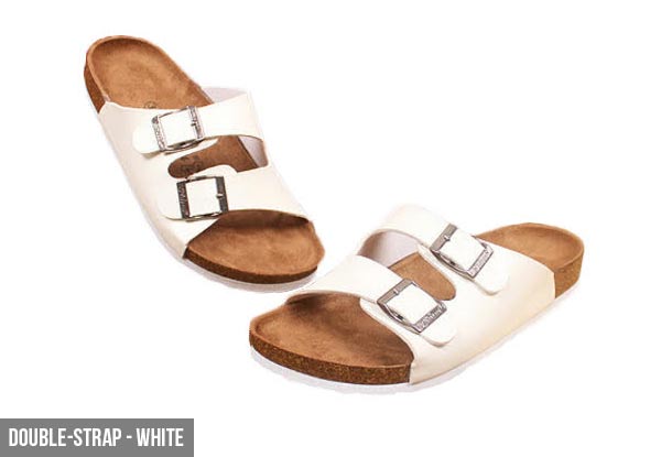 T-Bar or Double-Strap Sandals - Available in Black or White