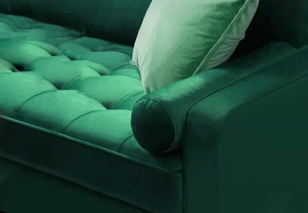 Gyllene Two-Seater Sleek Velvet Sofa