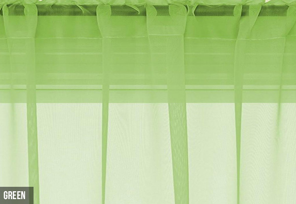 Two Sheer Voile Rod Pocket Curtain Panels - Two Sizes & Nine Colours Available with Free Delivery