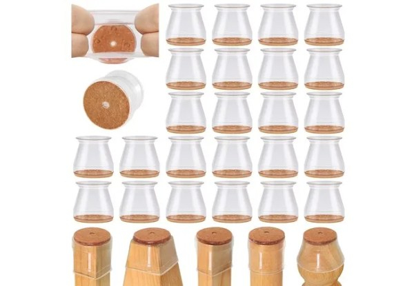 24-Piece Chair Leg Floor Protectors