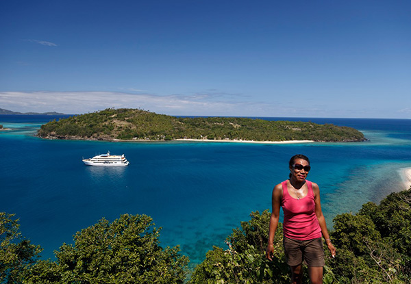 Per-Person Twin-Share Three-Night Blue Lagoon Cruise to the Spectacular Mamanuca & Yasawa Islands incl. Pre-Cruise Transfer, All Meals & Return Flights from Auckland to Nadi on Fiji Airways