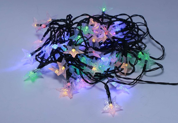 Outdoor LED Solar Decorative Star String Lights - Available in Three Colours & Three Options