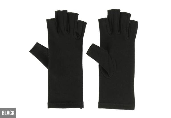 Compression Relief Half-Finger Gloves - Two Colours & Three Sizes Available