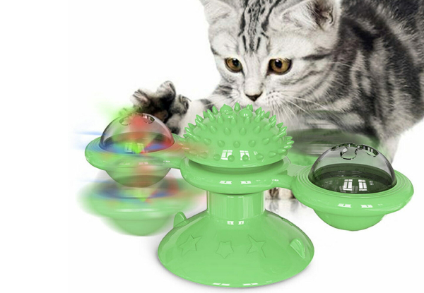 Rotating Windmill Cat Toy - Three Colours Available & Option for Two
