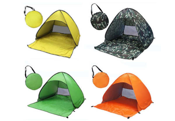 Easy Pop-Up Beach Tent with Metal Ground Stakes - Four Colours Available