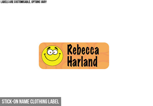 Personalised Name Labels - Iron On, Stick On, Allergy or Small Labels Available with Free Delivery