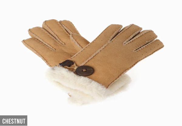 Ugg Sheepskin Button Gloves - Two Colours & Four Sizes Available