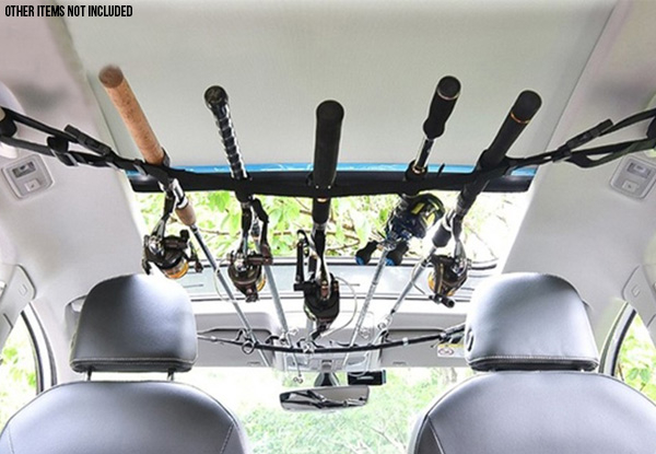 Two Strap Car Fishing Rod Storage Rack - Option for Four Strap