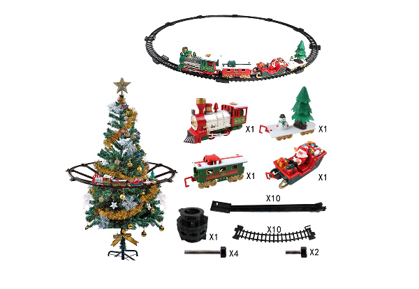 Christmas Tree Hanging Train Decor with Sound & Lights