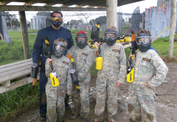 School Holiday Kids' Paintball Grunt Pack incl. Entry, Gun, Mask & 200 Paintballs