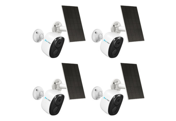 Wireless Security Camera with Solar Panel Battery - Option for Four-Pack