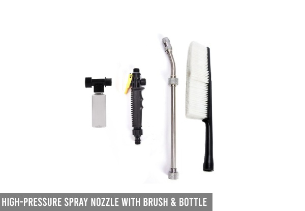 High-Pressure Spray Nozzle Washer - Option for Brush & Bottle & Two Packs Available