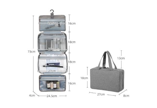 Foldable Toiletry & Cosmetic Bag with Hook