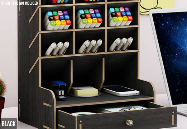 Wooden Desk Organiser - Three Colours Available