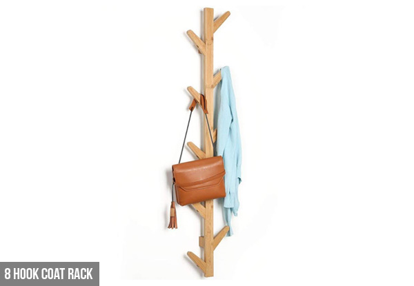 Bamboo Wall-Mounted Coat Rack