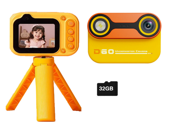 Kids Water-Resistant Camera Incl. 32GB Card - Three Colours Available