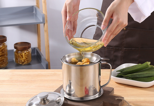 Kitchen 1.8L Stainless Steel Oil Filter Pot