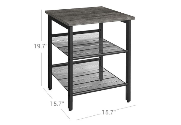 Vasagle Two-Pieces End Table with Adjustable Mesh Shelves