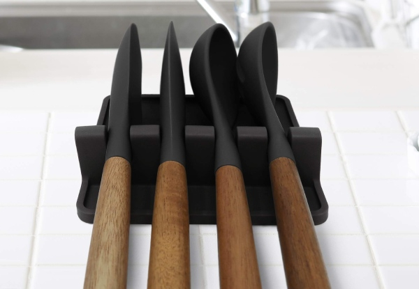 Silicone Utensil Rest with Drip Pad - Three Colours Available