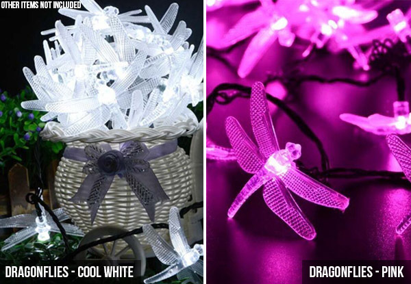 Solar Powered Outdoor Christmas Lights - Three Styles Available with Free Delivery