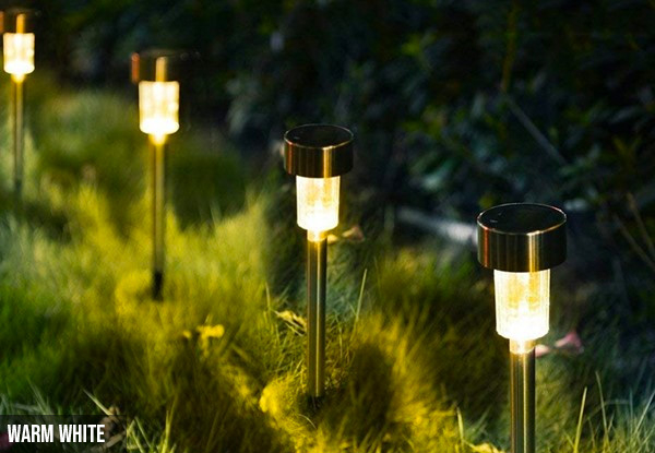 10-Piece Set of Solar LED Garden Lights - Three Colours Available