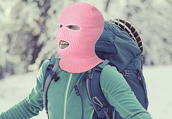 Three-Hole Full Face Ski Mask - Available in Five Colours & Option for Two