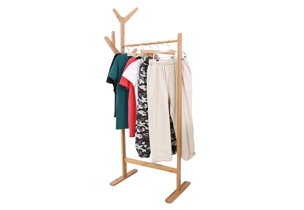 Bamboo Coat Stand with Hanging Rack