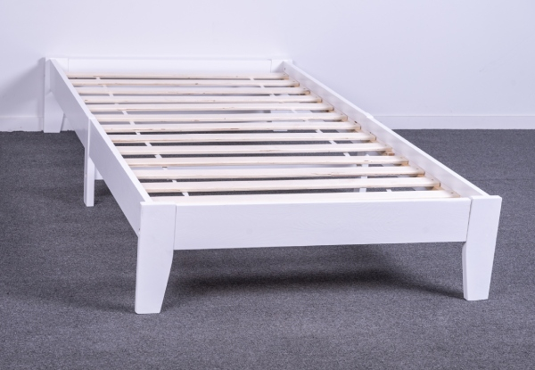 Hartland White Solid Wood Bed Base - Four Sizes Available