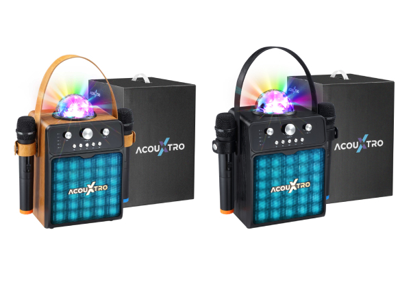 Portable Karaoke Machine with Two Microphones