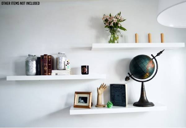 Decorative Floating Wall Shelf Range - Two Colours & Five Sizes Available