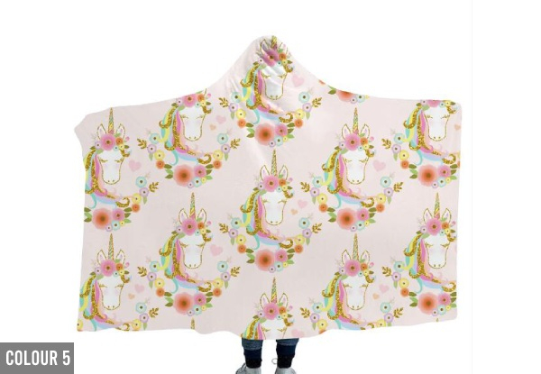 3D Unicorn Hooded Cloak Blanket - Two Sizes & Six Colours Available
