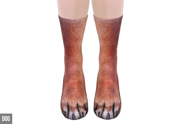 Animal Paw Socks - Eight Styles Available with Free Delivery