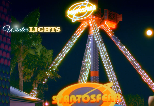 Rainbow's End Winter Lights Night Rides Pass - Option for 4 People Pass, or 4 People Pass plus Arcade Credit & Hologate Virtual Reality Quad Play - Valid Select Saturdays from 28th June to 16th August 2025