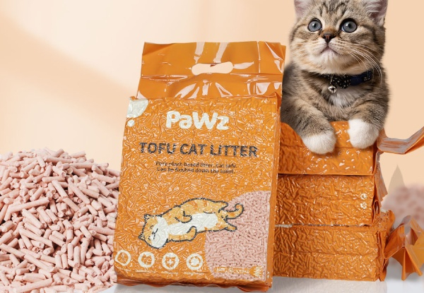 PaWz 2.5kg Flushable Tofu Cat Litter - Available in Four Scents & Option for Six-Piece