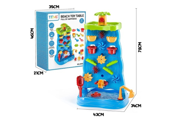 Double-Sided Waterfall Wall Activity Centre with Sand Pit