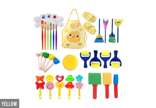 32-Piece DIY Kids Painting Tool Set - Two Colours Available & Option for Two