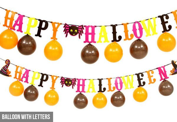 Halloween Balloon Banner with Free Delivery - Three Designs Available