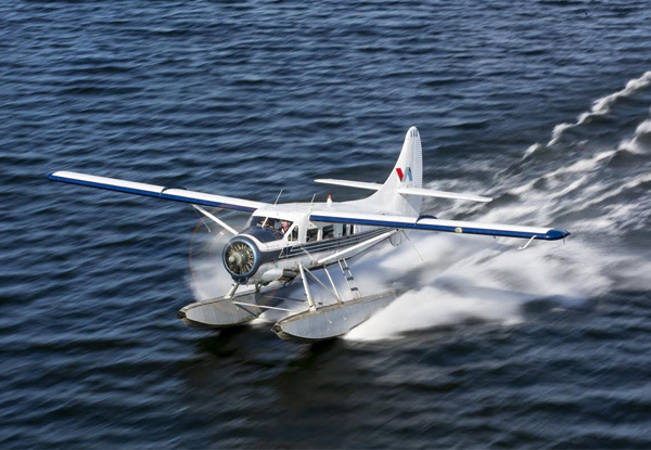 Crater Lakes Flight Package By Floatplane with Volcanic Air & Lunch at Ambrosia Restaurant for Two People - Option for Four People