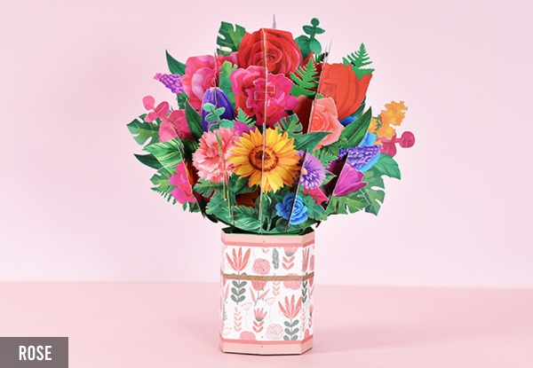 3D Pop-up Paper Flower Bouquet - Available in Six Styles & Options for Two-Pack