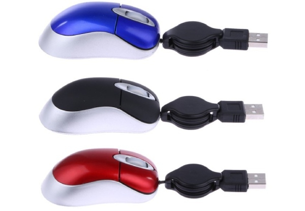 Mini Retractable Mouse - Four Colours Available