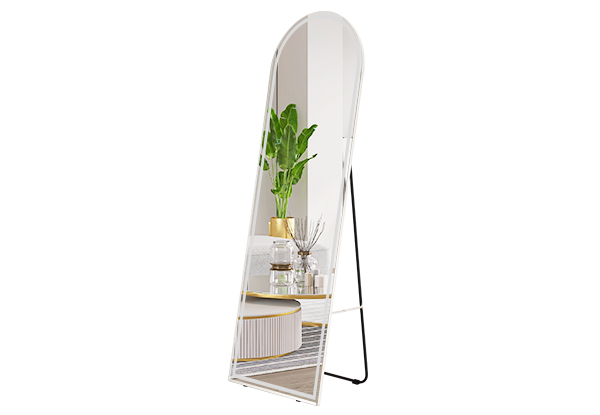 Freestanding LED Full-Length Arched Mirror with Three Lighting Colours