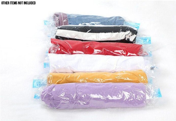 Eight-Pack of Hand Rolling Compression Vacuum Organiser Bags