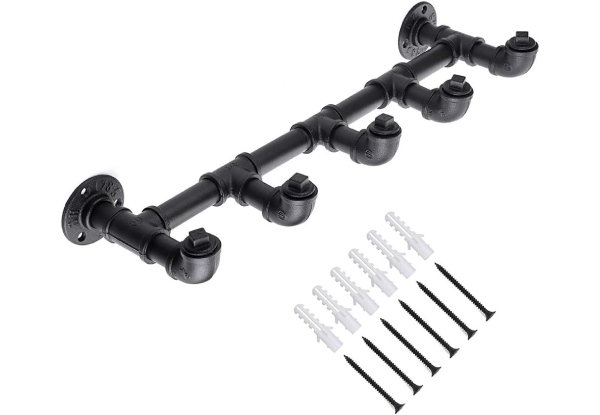 Industrial Pipe Coat Towel Rack with Five Hooks