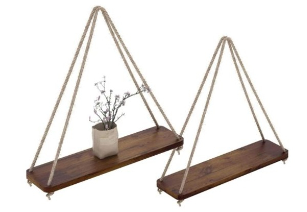 Wooden Hanging Wall Pot - Available in Two Colours & Option for Three-Piece