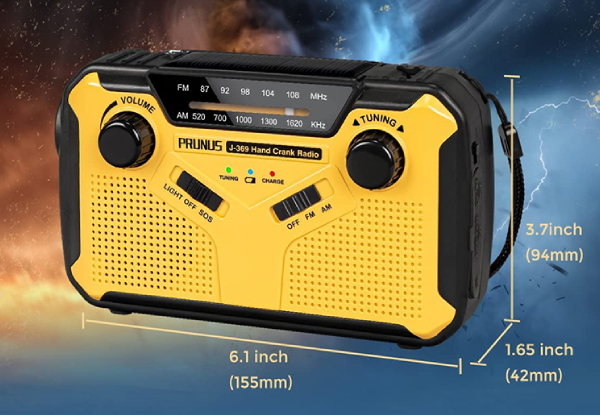 3000mAh Solar-Powered Emergency Hand Crank Radio